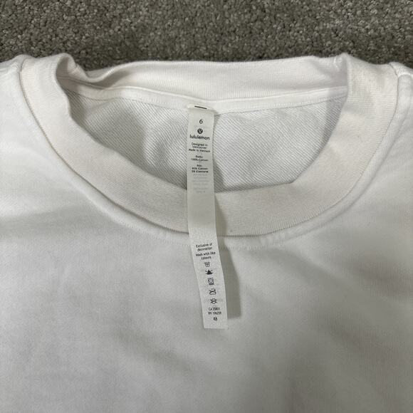 Lululemon Crewneck Sweatshirt White Sz 6 Womens - Picture 2 of 6
